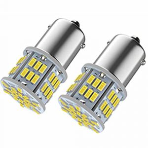Bsxywa 1156 Ba15s P21w LED Ampoules 12V 24V, 54SMD Super Brillant Blanche 6000K, Pour Auto Voiture RV DRL Feux de Jours, Feu de Recul, Feux de Brouillard arri&egrave;re, Bateau. (Lot De 2) (Bsxywa, neuf)