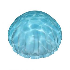 Bonnet de douche Paysage sous-marin tranquille Bonnet de bain réutilisable Bonnet de bain élastique Bonnet de douche Doux Imperméable Pour les bonnets de cheveux de toutes les longueurs de cheveux (jiangpengkejiyouxiangongsi, neuf)