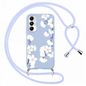 Foonary Coque pour Samsung Galaxy A05s avec Cordon de Collier, Aesthetic Fleur Motif &Eacute;tui Housse R&eacute;glable Lanyard Corde, Souple Silicone TPU Antichoc Protection Case pour Samsung A05s 6,7", Floral 6 (BAROR TRADING, neuf)