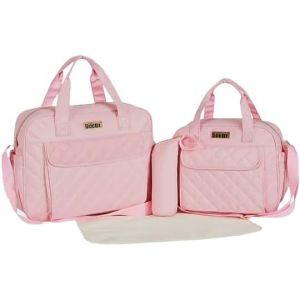 Deellt Kit sac &agrave; langer pour b&eacute;b&eacute; Sac &agrave; langer Sac pour poussette Grande capacit&eacute; Multifonctionnel Sac &agrave; dos Maternit&eacute; M&egrave;res h&ocirc;pital Porte-biberon, rose (IMPORTDAR, neuf)