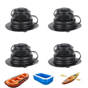 Wilsonzin 4 Pi&egrave;ces Universal Ersatz Fit Valve Air Valve Air Gonflable avec Capuchon Valve Remplacement Universel 22mm pour Bateaux Gonflables, Kayak, Spas Paresseux, Piscines Gonflables（Noir） (Wilsonzin, neuf)