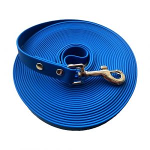 BJEBWAL Longe pour Chien 3m Biothane Anti-Traction Solide - Laisse Chien 1.5cm Large Imperm&eacute;able, Id&eacute;al Randonn&eacute;e/Plage (Bleu) (BJEBWAL, neuf)