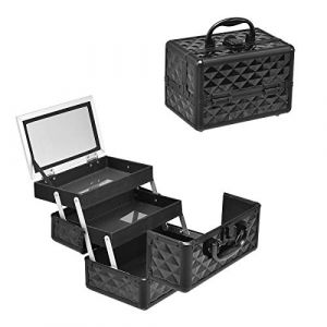 LIFEZEAL Mallette de Maquillage pour Femme, Coffret de Maquillage avec Miroir, Mallette Cosmétique, Coffret de Rangement pour Coiffeurs, Maquilleurs (Noir) (LIFEZEAL ITALY S.R.L., neuf)