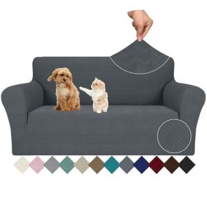 Ystyle Extensible Housse Canapé 2 Places, Universelle Housse De Canapé avec Accoudoirs, Housse Protection Canapém, Sofa Cover Antidérapante, Couvre Canapé pour Chiens Chats Animaux, Gris Foncé (YSTYLE HOME, neuf)