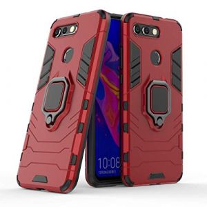 MRSTER Coque pour Honor View 20, Double Couche Renforc&eacute;e D&eacute;fense Antichoc Armure Housse Etui avec 360 Rotation Bague Support pour Huawei Honor View 20. HB Red (MRSTER, neuf)