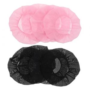 PENIKOKO 8 Pi&egrave;ces Bonnet de Nuit Maille Respirante pour Cheveux Boucl&eacute;s Bonnet de Sommeil &Eacute;lastique Lavable et R&eacute;utilisable Protection Capillaire Noire et Rose (xinshengzhan, neuf)