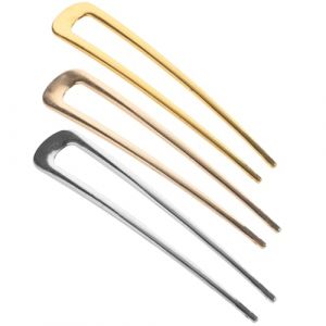 Sewroro Lot de 3 &Eacute;pingles &agrave; Cheveux en Alliage M&eacute;tallique en Forme de U Couleurs Argent&eacute; Or et Dor&eacute; pour Chignons Accessoires de Coiffure F&eacute;minins Polyvalents Adapt&eacute;es aux Cheveux (allDUO, neuf)