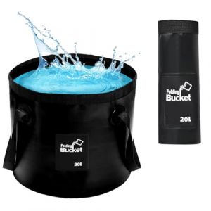 Seau Pliable, 20L Portable Seau à Eau Pliable, Seaus de Camping pour Voyage Randonnée, Seaus de Pêche Ultraléger, Camping Collapsible Bucket, pour Camping, Voyages, Pêche, Jardin, Plage (ZHENGSHENG-U, neuf)