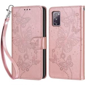 Coque pour Samsung Galaxy S20 FE 4G / 5G, Housse Etui Portefeuille Cuir Multifonction, Fermeture Magn&eacute;tique &agrave; Clapet Anti-Choc Compatible avec Coque Samsung Galaxy S20 FE Book - Or Rose (KENHONER, neuf)