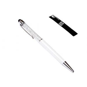 QUALITÉ 2-en-1 écran Tactile capacitif Stylet et Stylo à Bille avec Cristaux (Blanc) (ONLINE UK SELLER LTD, neuf)