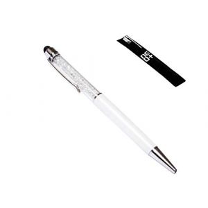 QUALITÉ 2-en-1 écran Tactile capacitif Stylet et Stylo à Bille avec Cristaux Swarovski. Recharge Stylo Gratuit (Blanc) (ONLINE UK SELLER LTD, neuf)