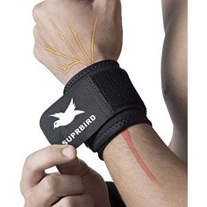 SUPRBIRD Bande Poignet, 1 Paire Prot&egrave;ge Poignet, Wrist Wraps, Orthese Poignet, Bande de Support Poignet, Orth&egrave;se &eacute;lastique de Poignet pour le Fitness, Bodybuilding, Haltere Musculation, Entorses (SUPRBIRD, neuf)