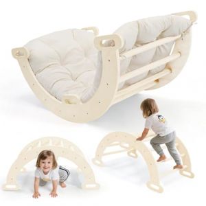 Brolteja Jouets d'escalade pour Tout-Petits, Cadre d'escalade Pliable pour Enfants, équipement de Jeu Montessori pour Tout-Petits (Couleur Bois) (YONCHAZH, neuf)