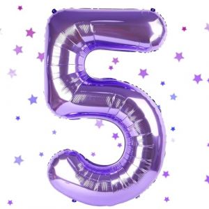 Ballon Chiffre 5,Ballons 5 an Violet,Ballons 5 Ans Anniversaire Numero 5 H&eacute;lium Ballons,101cm Chiffre 5 Decoration Pour Gar&ccedil;ons Filles Anniversaire F&ecirc;te (Estam Store, neuf)