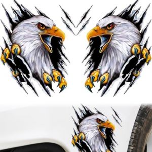 Autocollants de voiture, 2 pièces Autocollants de voiture 3D d'aigle autocollants, 3D Autocollant Animal Thème, Sticker Voiture Décoration, pour Voiture, mobylette, multicolore (Thuranda OÜ, neuf)