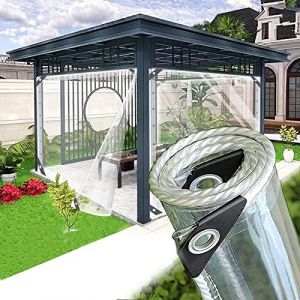 SDLLG Bâche Transparente avec œillets de 1,4 x 1,8 m de bâche de 0,35 mm de Protection des Plantes - Rideau de Pluie - Verre PVC Transparent étanche - Bâche de Protection (SDLLG Flagship Store, neuf)