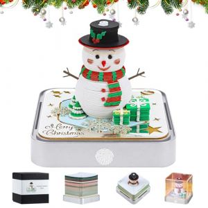 Yuning 2026 Calendrier 3D de Bureau, Calendriers 3D 2026 Bloc Note 3D d'Art &Agrave; D&eacute;chirer,D&eacute;chirable calendrier con Lumi&egrave;re,calendrier de Bureau Papier Sculpture Memo Pad D&eacute;coration (Bonhomme de Neige) (shuye-uk, neuf)