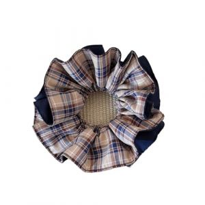 Chouchou En Tissu Chouchou &agrave; cheveux raffin&eacute; en tissu &eacute;cossais double couche (1 pi&egrave;ce) - Accessoire automne/hiver(1pc beige) (kaifengyuye, neuf)