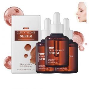 Sérum au glutathion avec 20 000 ppm de glutathion, améliore l'éclat, formulé avec de la niacinamide, sérum hydratant pour le visage, réduit les ridules, pour taches brunes la pigmentation (3PCS) (SKZKK, neuf)