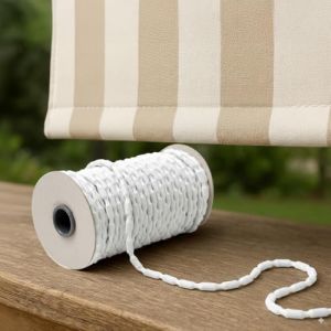 BY3 - Lests pour Rideaux Coupe-Vent &ndash; Corde &agrave; Rideaux Ultra-r&eacute;sistante 100 g/m Cordon de Plomb pour Rideaux Tissu Moustiquaire Lest Tress&eacute; Facile &agrave; Coudre (Blanc, 10 m&egrave;tres) (Visione srlx, neuf)