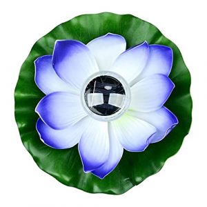 Lychee Lanterne Solaire Lotus pour Extérieur,Lumières de Piscine Flottantes Lumières Solaires LED RGB Fleur de Lotus Lampe Flottante étanche pour Bassin/Jardin/Piscine/Fontaine/Aquarium (Lilas) (Lycheer, neuf)