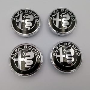 XVBFSC 4 Pièces Cache Moyeux pour Alfa Romeo Giulia Stelvio Giulietta 159 147 156 166 GT Tonale 60mm, Capuchon Enjoliveur Centre Roue Centre de Jante Capuchons Badge Logo Accessoires,B (AALBB, neuf)