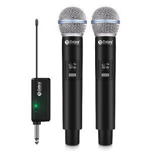 D Debra VHF Microphone sans Fil Dynamique avec récepteur Rechargeable pour karaoké, amplificateur de système de sonorisation, Mariage, DJ, fête, Discours, église, Salle de Classe (Debra Audio-Direct, neuf)