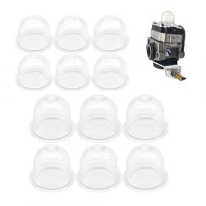 CATELL 12 Pcs Poire Amorcage Blanche Pompe D'ampoule D'amorce 22mm et 19mm Transparente Tasse D'huile de Carburateur Poire Amorcage Debroussailleuse pour Souffleur Scie à Essence Tondeuse (JRD-EU, neuf)