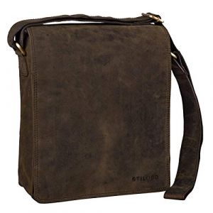 STILORD 'Lars' Vintage Sac Besace pour Hommes Sac Bandoulière Cuir pour Macbook 13,3 Pouces Documents DIN A4 Sac Messager Sac à l'Épaule, Couleur:Colorado - Marron (STILORD Cuir, neuf)