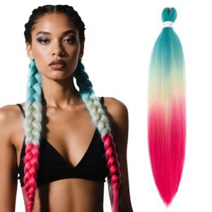 S-noilite EZ Braids Extensions de cheveux pré-étirées faciles à tresser pour crochet Box Twist Braids Ombre Yaki synthétiques Réglage de l'eau chaude, 66cm 3 paquet 274g,Blond cendré à blond décoloré (EU Fancy Activestyle, neuf)