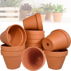 Mockotta Lot de 12 Pots en Terre Cuite de 7 x 6 cm,Pot de Fleur en terrecuite,en Céramique avec Trou de Vidange,Mini Pot en TerreCuite,Poten Terre,PotTerre Cuite Réutilisable pour Chambre Bureau (FWS-Mall, neuf)