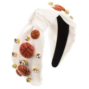 Bandeau de sport pour femme avec perles et strass - Pour basket-ball, football, baseball - Blanc (Emmaous, neuf)