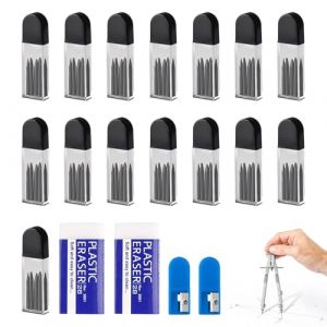 150 Pièces Mines Compas 2B 2mm, Mine Compas 2B 2mm Recharges, Recharge pour Compas, Gomme et 2 Taille Crayons Inclus, Accessoires Dessin Technique, Géométrie et Mathématiques, Précision Durabilité (pingdingshanyucangshangmaoyouxiangongsi, neuf)