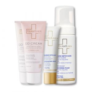 Laboratoires DermEden Protocole Teint Eclatant SPF 50-2 DD Cream, Masque Exfoliant et Mousse Nettoyante - Fabrication Fran&ccedil;aise (DERMEDEN, neuf)