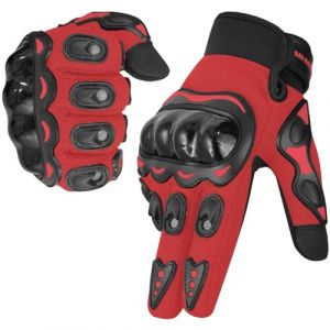 WESTWOOD FOX Gants de Moto pour Homme et Femme – Gants de Moto pour écran Tactile Complet – pour BMX, VTT, équitation, Chasse, Escalade et Sports de Plein air (Rouge, 2XL) (SAWANS, neuf)