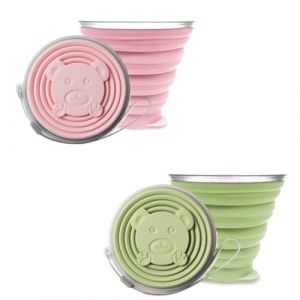 Ensemble de 2 Gobelet Pliable, Verre Pliable, 180 ml Tasse Pliable, Coupe de Voyage Légère,Verre de Voyage Pliable, Gobelet Rétractable, Peuvent être Utilisés pour les Voyages, le Fitness et plus (lets xia, neuf)