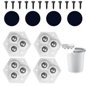 4 Pièces Petite Roulettes pour Meubles, Petites Roulettes de Meuble, Roulettes Universelles en Acier Pivotantes à 360°, Roulettes Plates pour Petits Appareils, Boîtes de Rangement (HLWA RETAILS LTD UKSTORE, neuf)