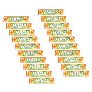 Halls® | Bonbons rafraîchissants sans sucre | Halls® Agrumes Citron Orange Lime | Bonbons au goût d'agrumes avec vitamine C - 20 pièces (640 Gr) (Ichuches, neuf)