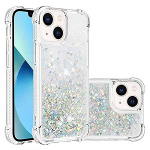 QIWEIQING Compatible avec Coque iPhone 15 Plus, [Silver Back] Fille Silicone Paillette Glitter de Luxe Support，Liquide Gel Housse Etui de Protection pour iPhone 15 Plus.Silver YBL (QIWEIQING, neuf)