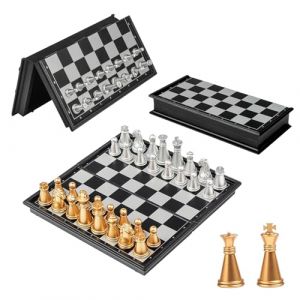 Jeu d’echec, 13 × 13cm Jeu d Echec Enfant, Petit Echiquier Voyage, Jeus Echecs Pliable, Echecs Magnetique pour Enfants et Adultes pour Déplacements, Voyages, Camping (B) (rubaione, neuf)