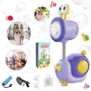 Shinybox Machine à Bulles Électrique, Jouet à Bulles Escargot avec Solution à Bulles de 90 ML, Pistolet à Bulles Automatique, Pistolet a Bulle Enfant Portable Souffleuse à Bulles pour Mariage/Fête (Shinybox, neuf)