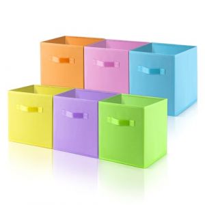 Collazoey 6 Pi&egrave;ces Bo&icirc;tes de Rangement, Cube de Rangement Pliables en Tissu avec Poign&eacute;e, 27 X 27 X 28 cm Tissus Non Tiss&eacute;s Couleur Panier Rangement Tissu pour Ranger V&ecirc;tements, Jouets et Livres (Kouri Store, neuf)