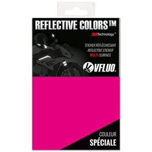 VFLUO 3M Reflective Colors&trade;, Feuille r&eacute;tro r&eacute;fl&eacute;chissant &agrave; d&eacute;couper pour Casque Moto, Scooter, v&eacute;lo, Multi-Usage, 3M Technology&trade;, 20 x 30 cm, Rose (VFACTORY, neuf)