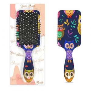 Brosse &agrave; cheveux color&eacute;e en forme de hibou - En plastique - Pour enfants et adultes - Cadeau de rentr&eacute;e scolaire - Pour homme et femme (Lucky Betty, neuf)