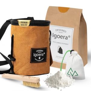 IGOERA Kit d'escalade avec sac de magn&eacute;sie, brosse &agrave; craie et boule de craie &ndash; Ensemble d'accessoires pour l'escalade et le bloc &ndash; Sac de magn&eacute;sie doubl&eacute; de molleton, brosse &agrave; poils de sanglier et (salesdesk24, neuf)