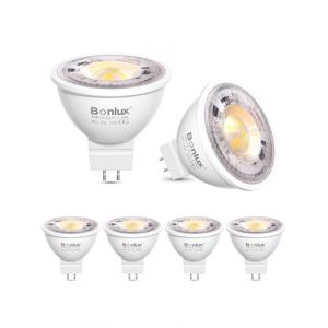 Bonlux Ampoule LED 12V GU5.3, Ampoule Spot LED 12V MR16 Nature Blanc 4000K 6W Equivalent &agrave; 50W 60W Ampoules Halog&egrave;nes Spot Encastrable LED pour &eacute;clairage sur rail encastr&eacute; Non Dimmable Lot de 6 (ARTGALORE, neuf)