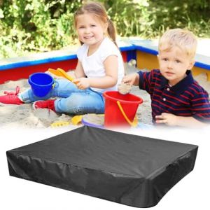 PERFETSELL Bâche Bac à Sable 200 * 200 * 20CM, Bâche Bac à Sable Imperméable Housse de Protection pour bac à Sable Étanche Bac à Sable avec Cordon de Serrage Tissu Oxford 210D Imperméable, Noir (PERFETSELL, neuf)