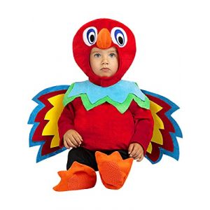 Funidelia | Déguisement Perroquet pour bébé Animaux, Oiseau - Déguisement pour Enfant et Accessoires pour Halloween, Carnaval et fêtes - Taille 6-12 Mois - Rouge (Funidelia FR-BE-LU, neuf)
