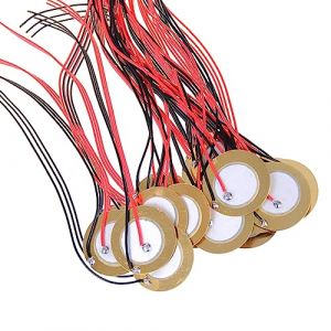 BYUTFA 15 pi&egrave;ces 20mm/27mm/35mm transducteur de Disque pi&eacute;zo-&eacute;lectrique Contact Microphone d&eacute;clenche capteur sonore avec Fils pour Instruments acoustiques (ZHomngjn, neuf)