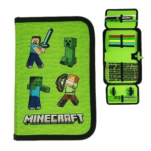 Theonoi Trousse &agrave; crayons en forme de cheval - 2 compartiments - Trousse &agrave; deux &eacute;tages - Cadeau pour fille, Minecraft, Trousse &agrave; crayons (Theonoi, neuf)